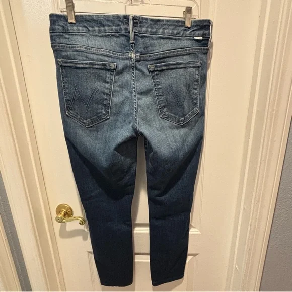 MOTHER The Looker Two Step Ankle Fray Jeans Skunk at the Tea Party sz 30 HEMMED - Picture 6 of 16